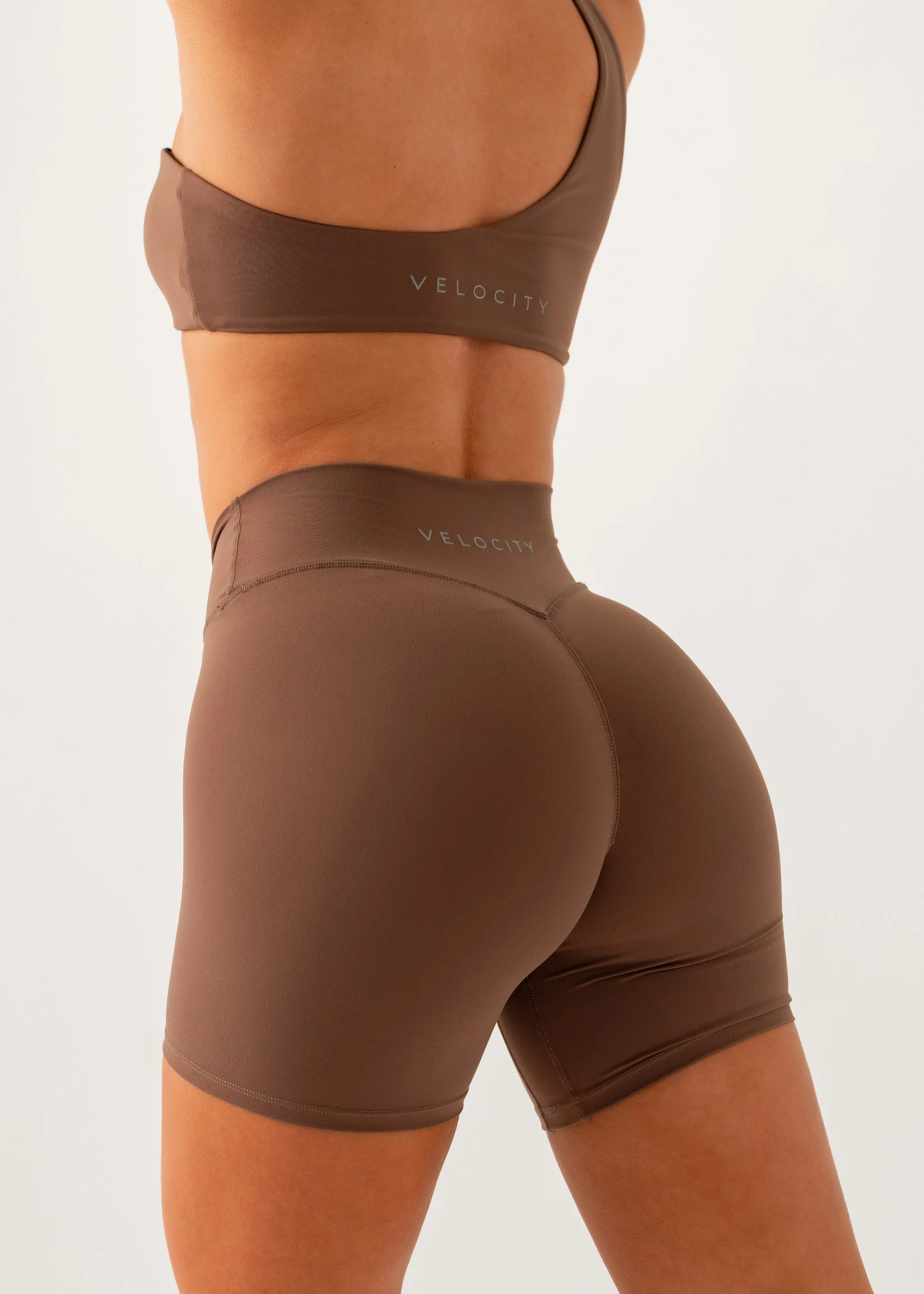 Quick Evaporation Fabric ethical fashion POISE TIE SHORTS - CHOCOLATE