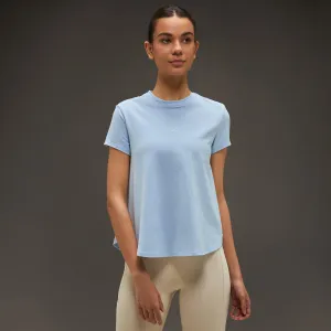 Women Essential Flared Cotton T-Shirt Light Blue Charm Core