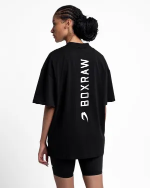 HeavyDuty Zipper Epic Glow Lineal Oversized T-Shirt - Black