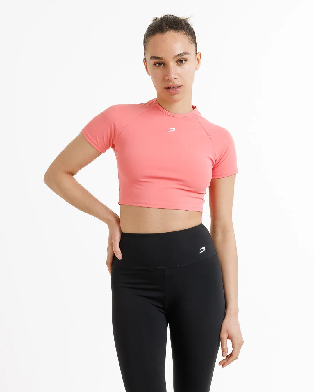 Sporty Jacket QuickAccessPockets Training Short Sleeve Crop Top - Pink