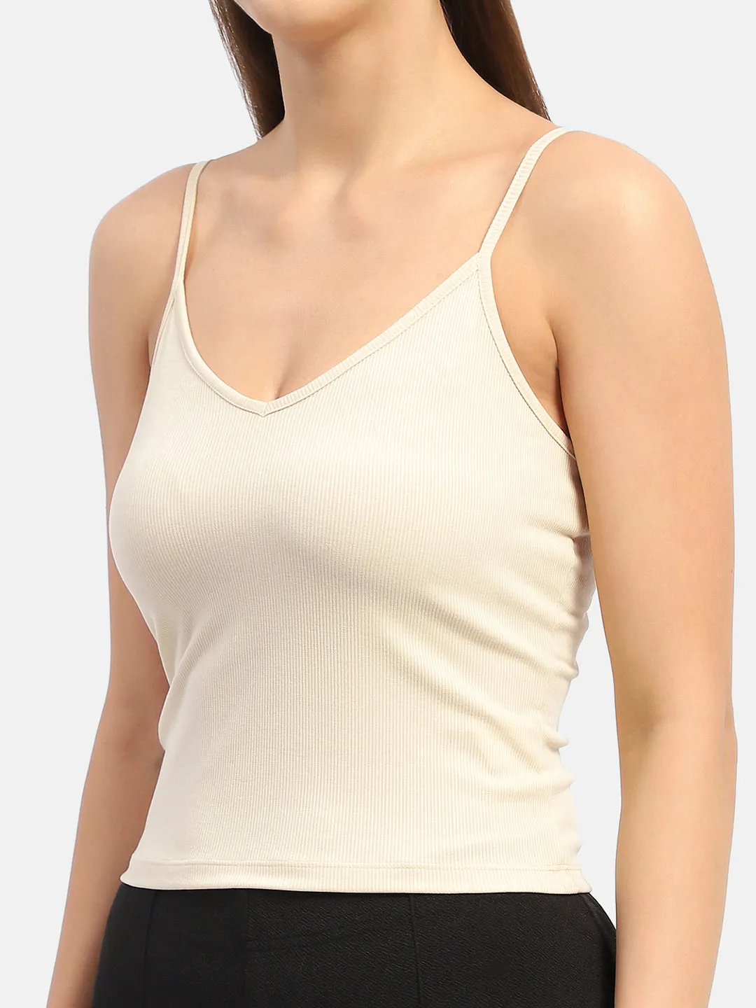 LightweightInsulation Nature Base Madame Solid Cream Tank Top