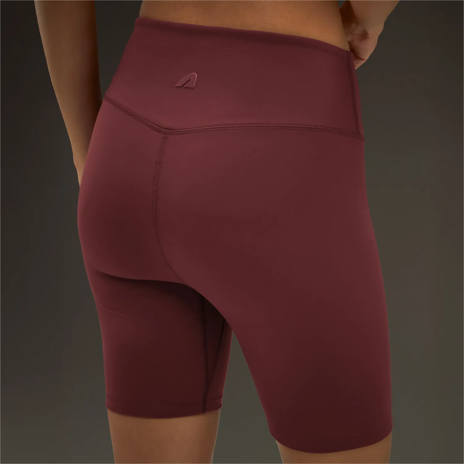Women Align Shorts Burgundy silk blend