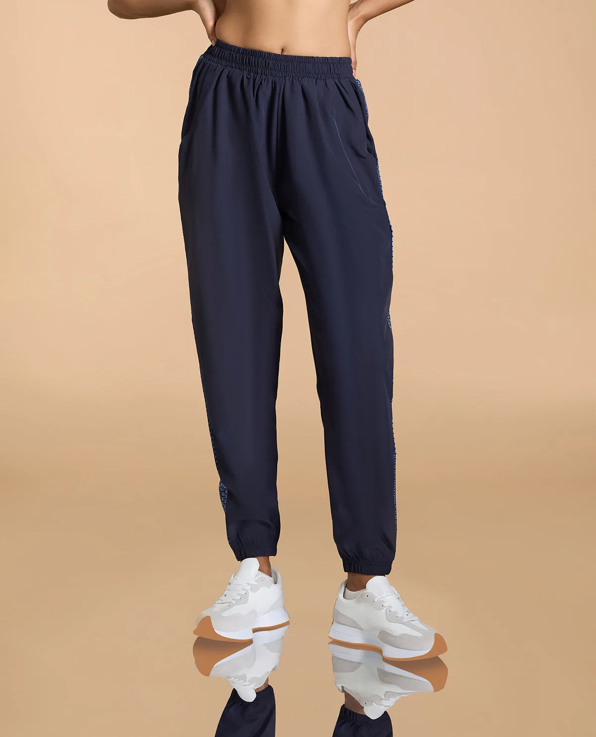 Relaxed Look Printed Lightweight Tracks Navy