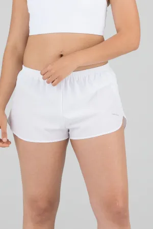 Women's Solid 1" Elite Split Shorts - White Heat Ready Zero Irritation Tags
