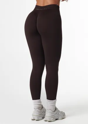 Active Essential SIGNATURE SCRUNCH LEGGINGS - ESPRESSO