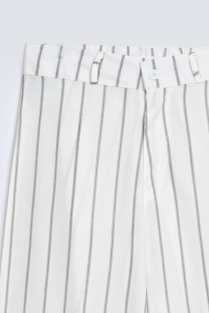 High-rise waist STRIPED WIDE LEG TROUSER
