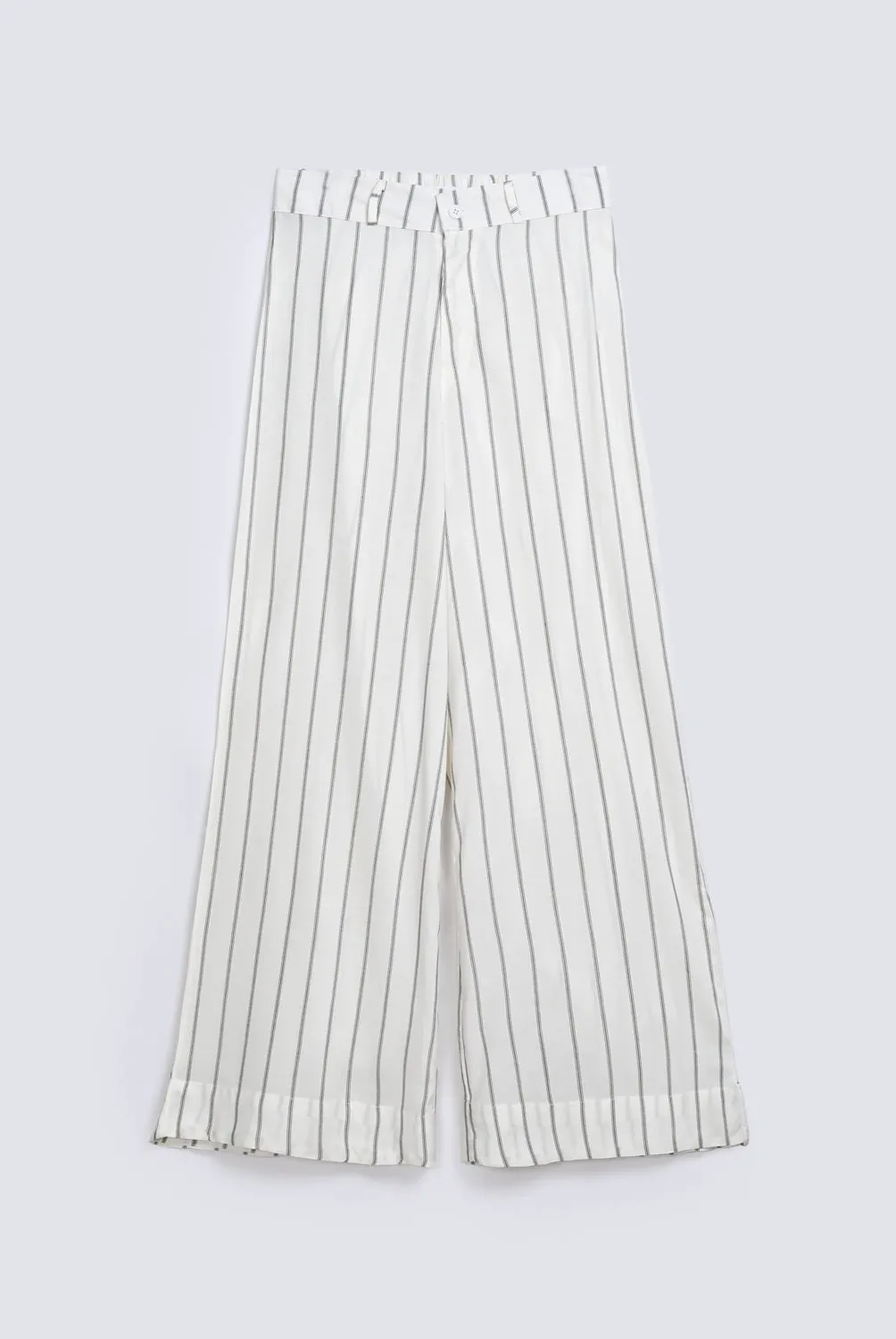 Metallic accents STRIPED WIDE LEG TROUSER