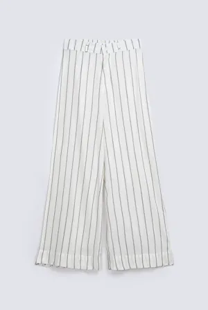 Metallic accents STRIPED WIDE LEG TROUSER