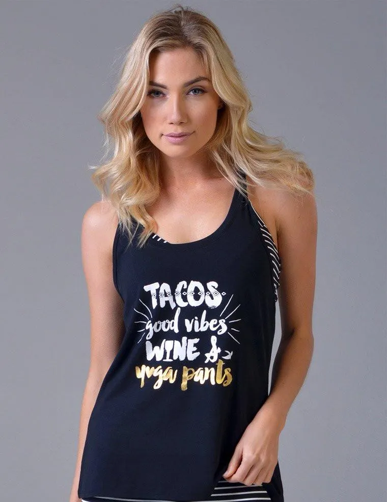 Glyder Tacos, Good Vibes Yogini Tank rigid use Regulation - following