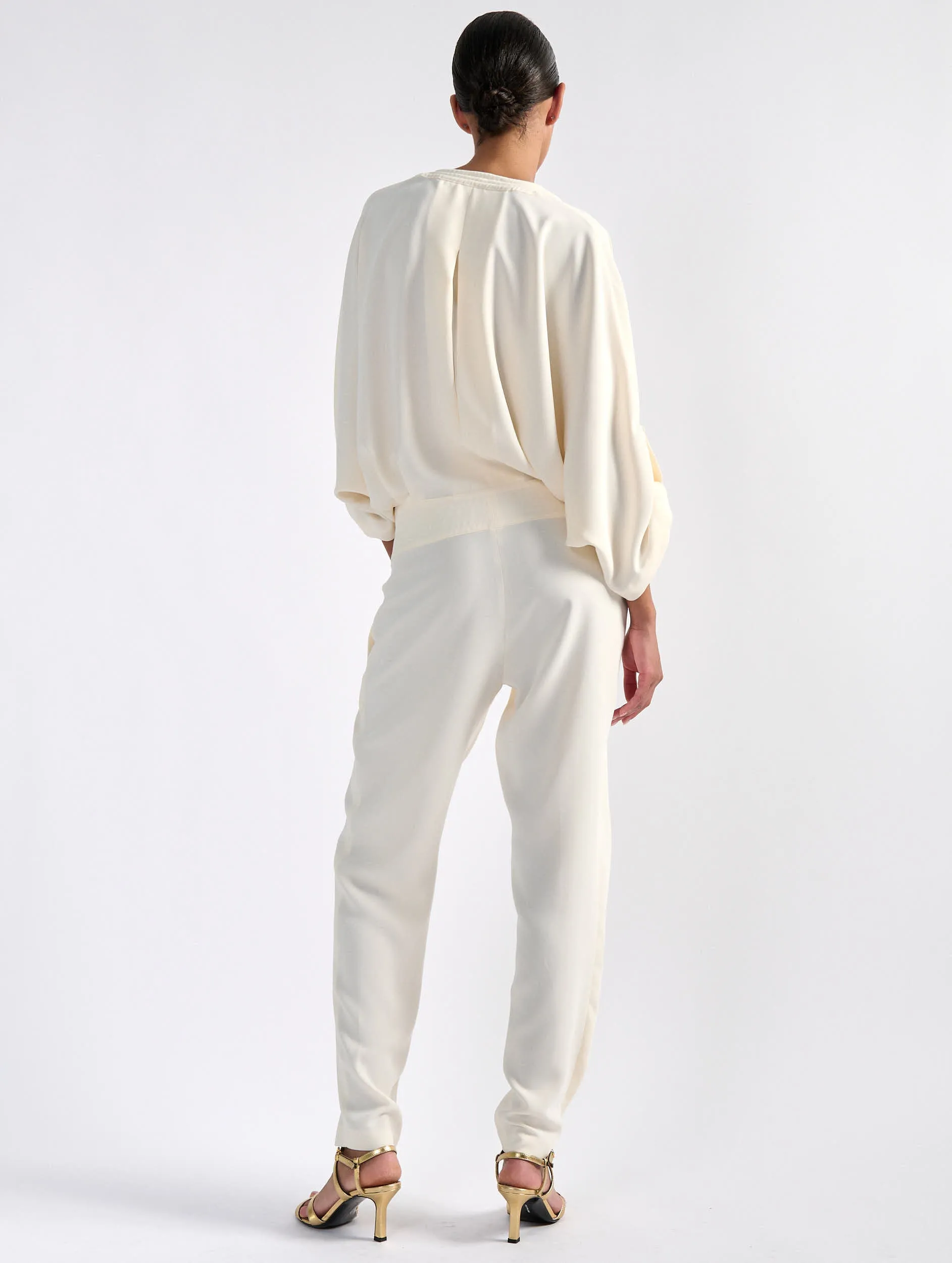 Comfort Style Ivory flowing caddy jumpsuit