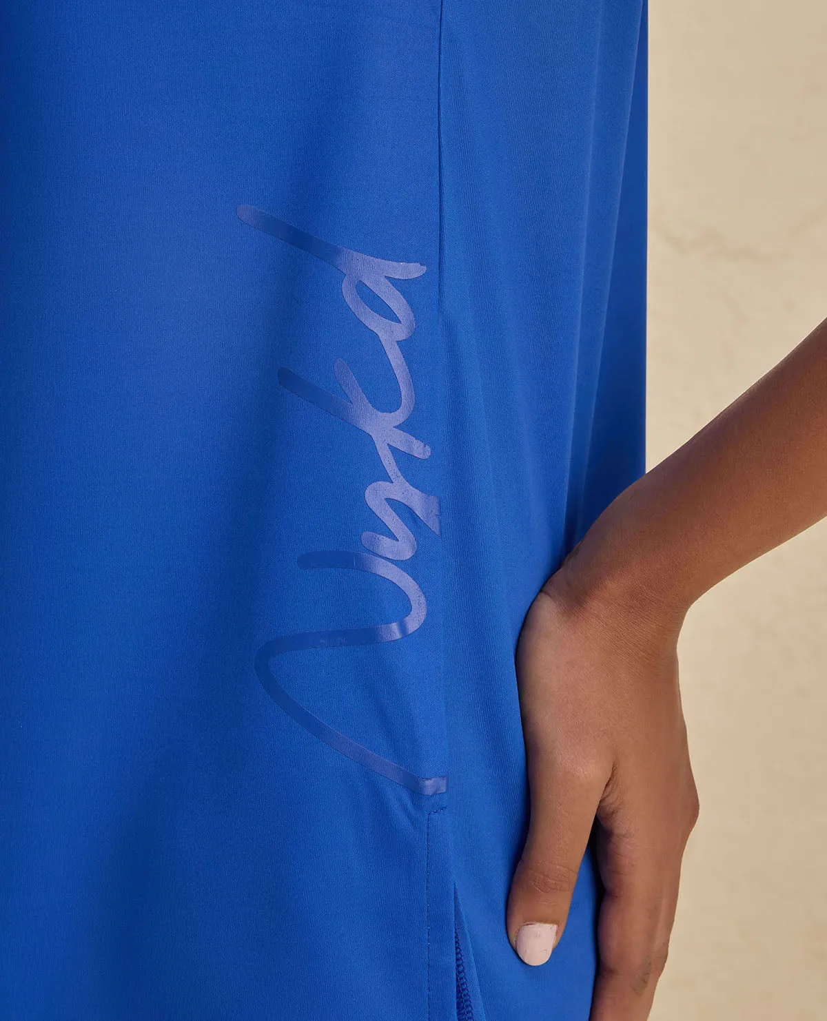 high - torque Nykd By Nykaa Quick Dry Stylised Tank Top  Longline -NYK034-Bright Blue