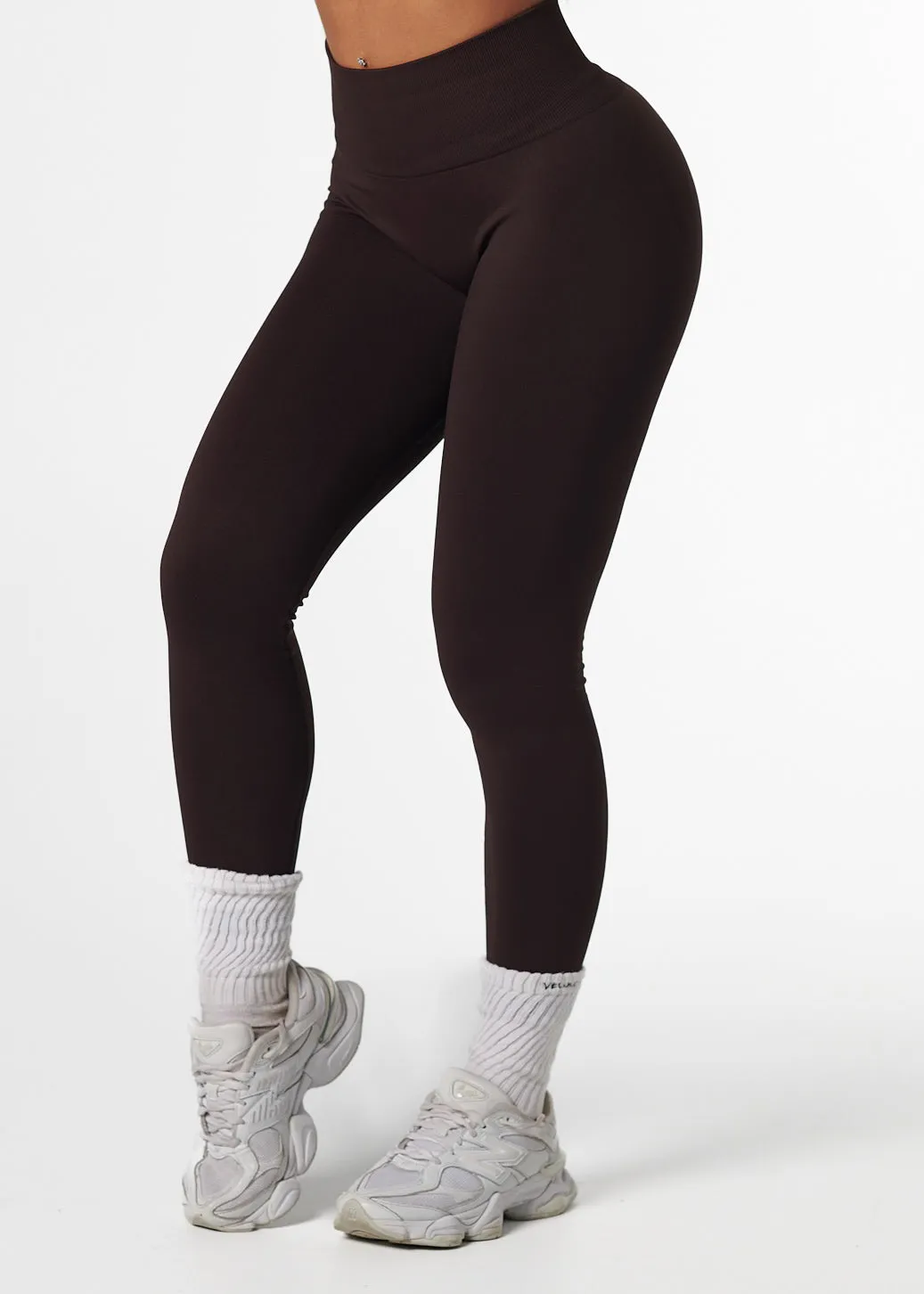 Stretch Recovery Fabric Petite Size Ultra Light SHAPE SIGNATURE LEGGINGS - ESPRESSO