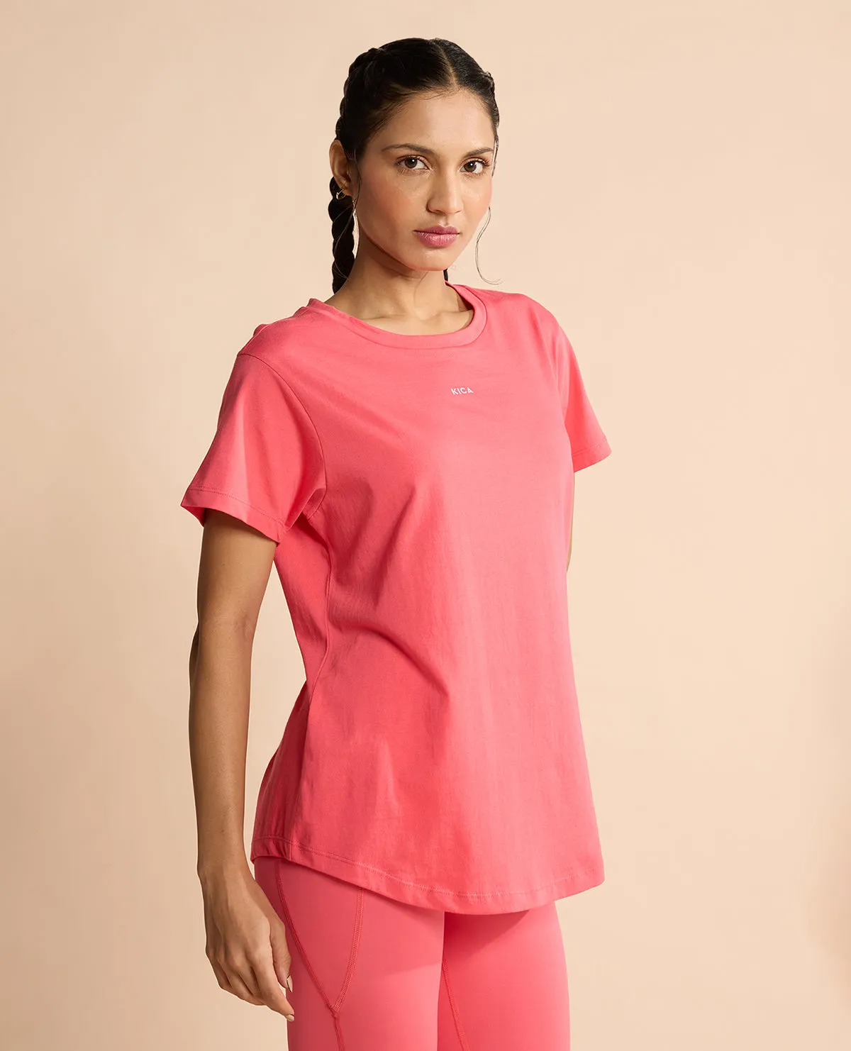 long sleeved Women Solid Cotton Essential Hip Covering Top Apple