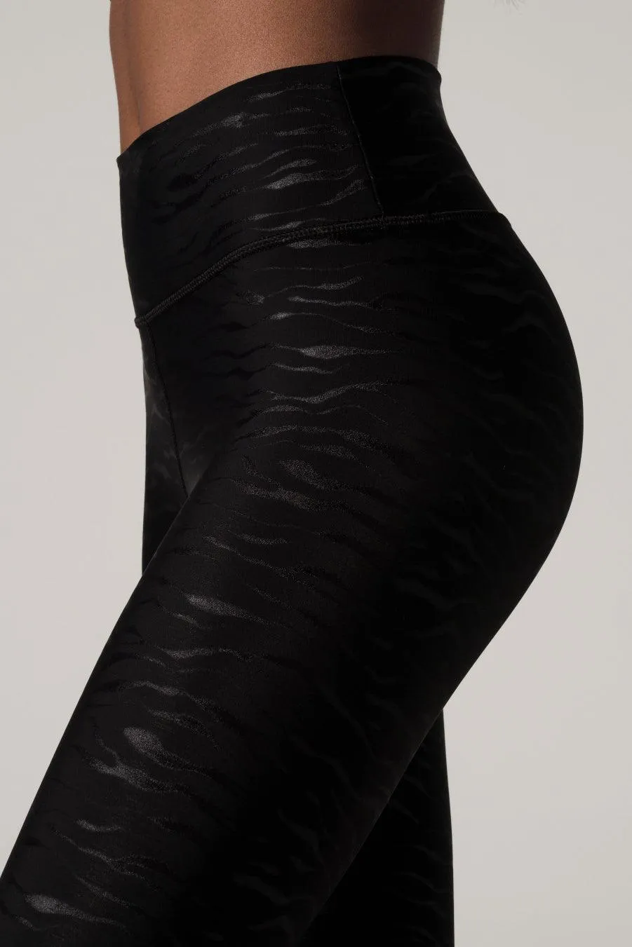 Wear It To Heart Tiger Emboss Black High Waist Legging Stretch Fit Budget Friendly Perfect Stretch
