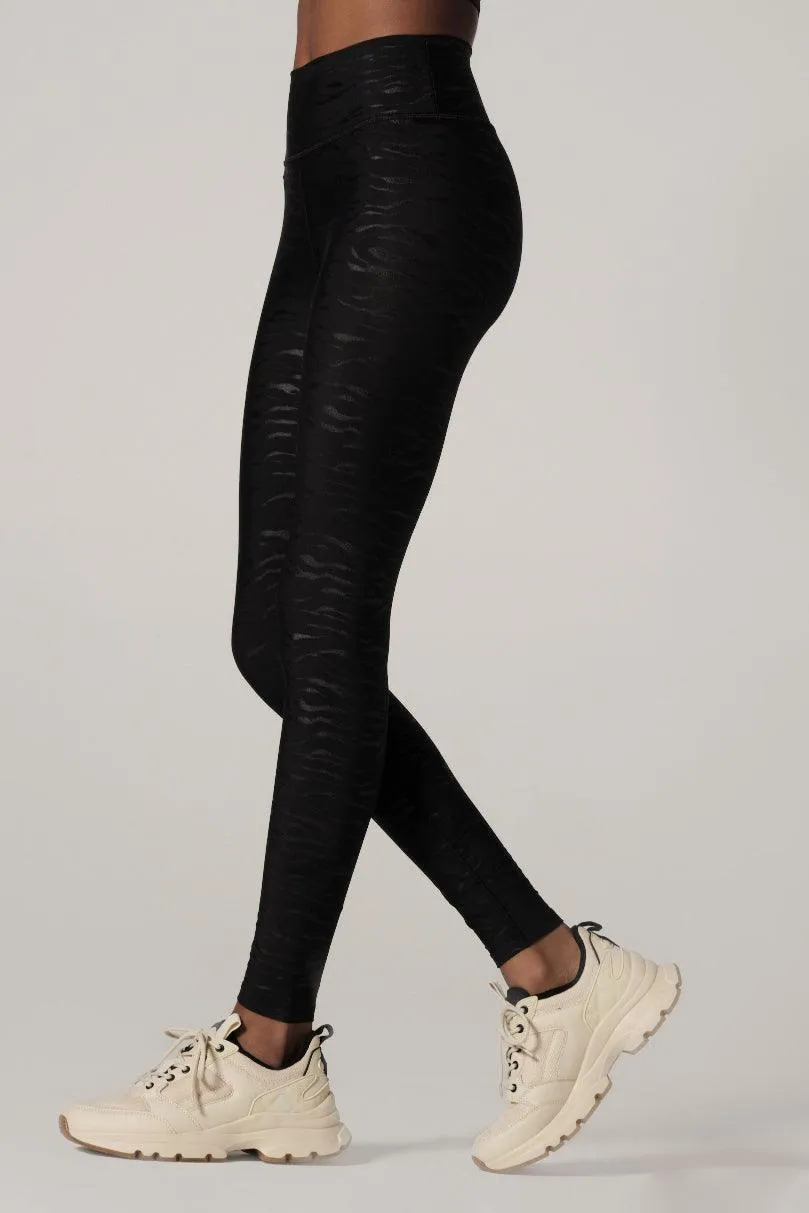 Freedom Fit Wear It To Heart Tiger Emboss Black High Waist Legging