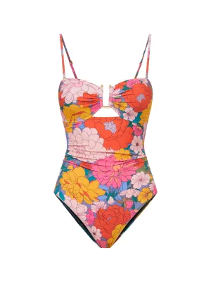 Juliette One Piece In Zinnia Fields Chlorine Resistant Material Soft Elasticity