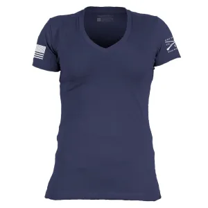 Breathable and Comfortable Basic T-Shirt Women's V-Neck - Future Dusk