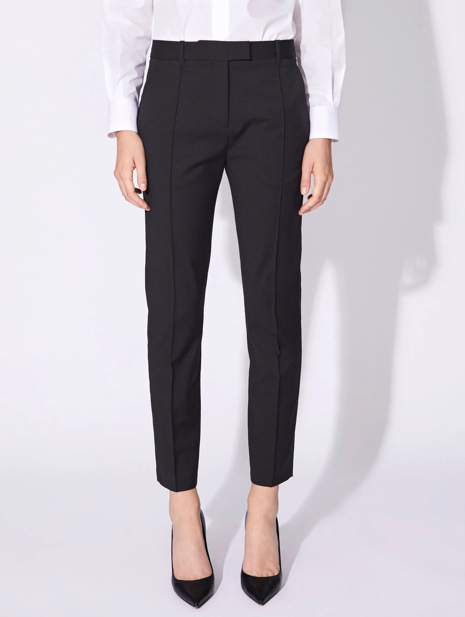 Black stretch wool Roxy suit trousers Durable Design