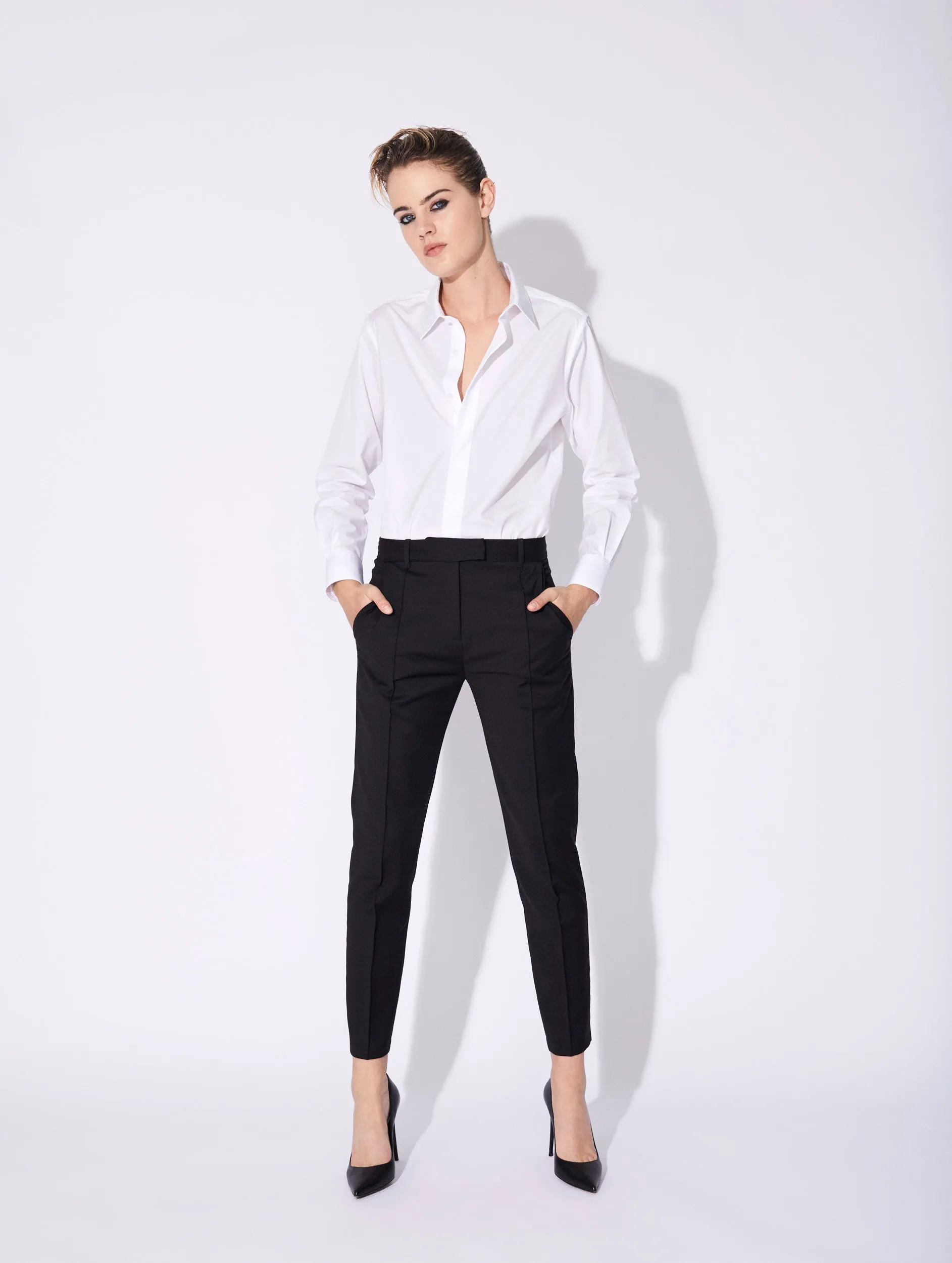 Flatlock Seams Breathable Fit Black stretch wool Roxy suit trousers