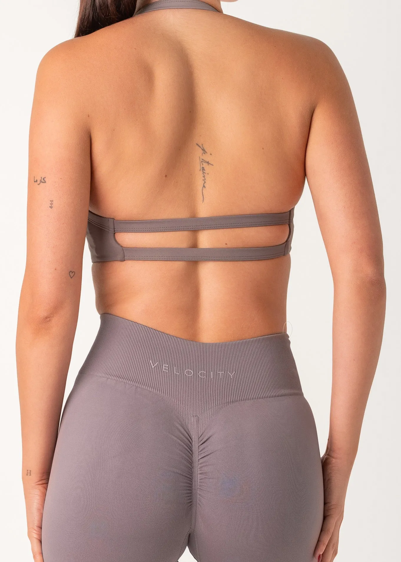 Polyester active clothing FREEDOM BRA - SLATE GREY