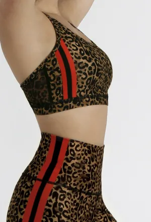 Wear It To Heart Natural Cheetah Strappy Bra Matte Finish Non-slip material fitness enthusiasts