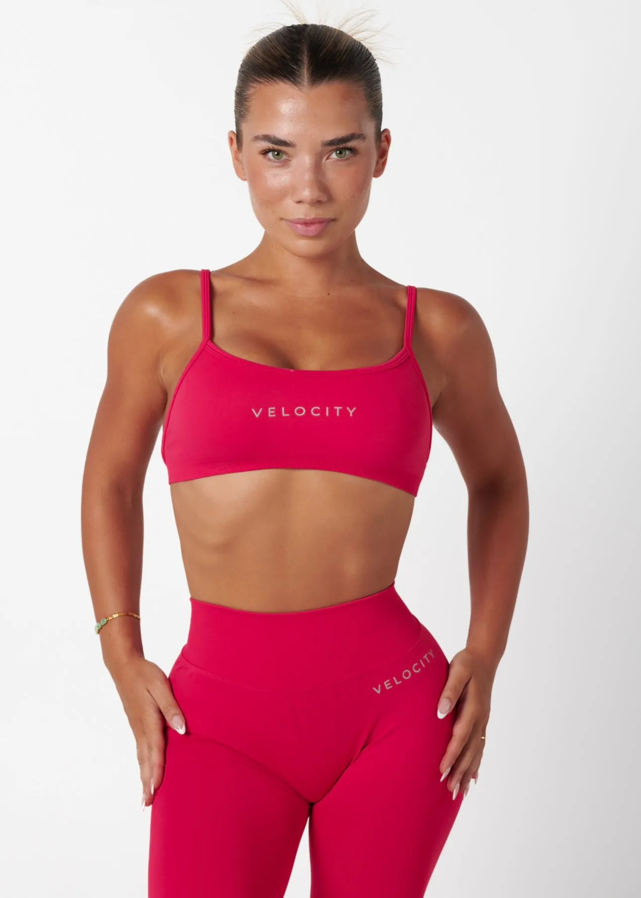 V SCULPT BRALETTE - CHERRY Wireless Support System