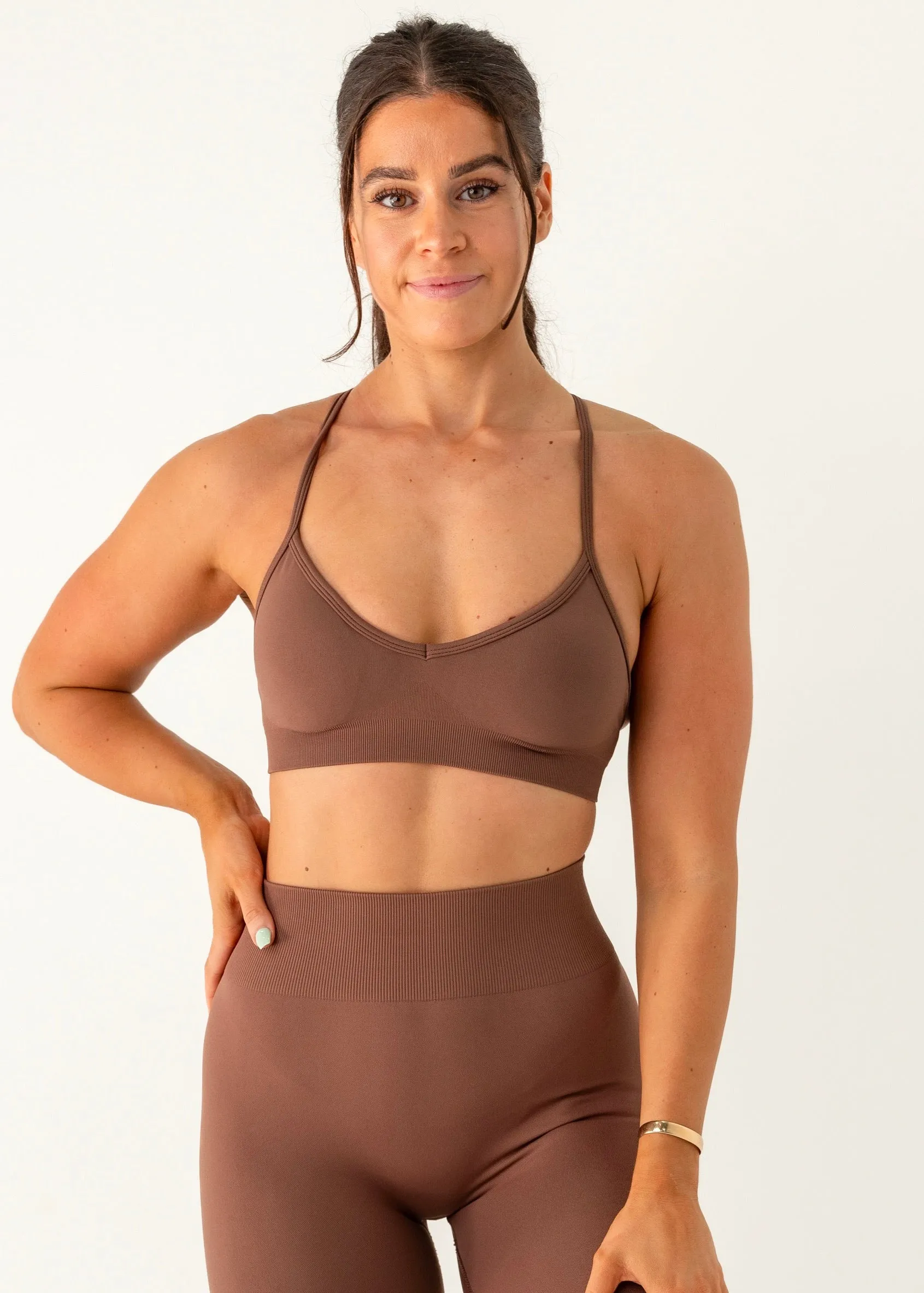 Dynamic Compression Fit SIGNATURE BRA - CHOCOLATE