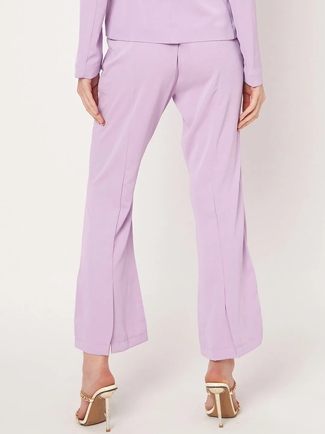Breathable wear Rubberized Hem Madame Lavender Bootcut Trousers