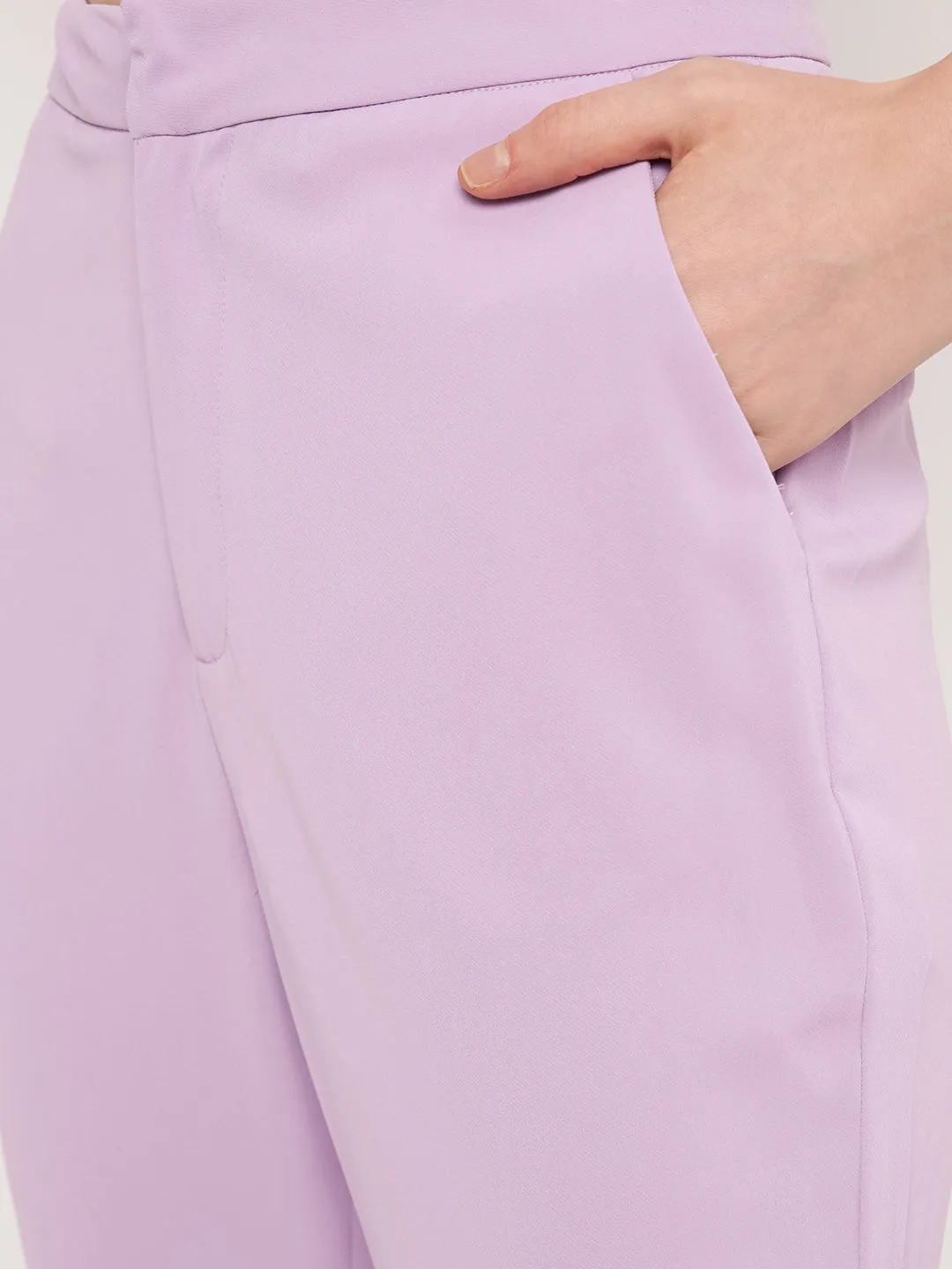 Lightweight Weave Madame Lavender Bootcut Trousers