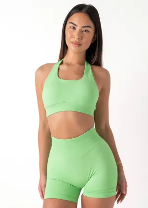 CURVE HALTER BRA - GREEN APPLE Smooth Surface