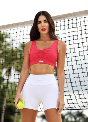 TOP SCRUNCH FRONT-RED Striped
