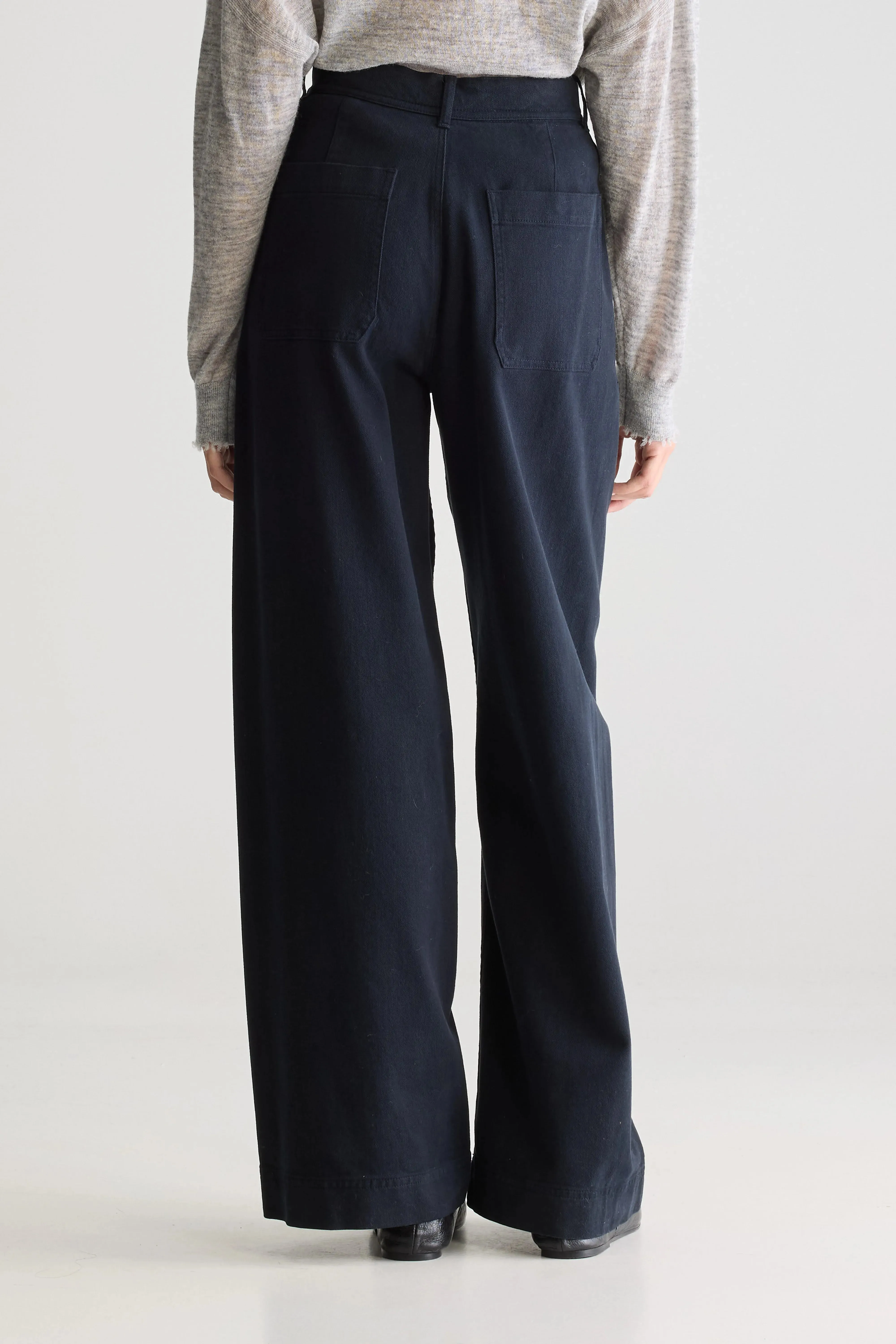 Lottie wide trousers (252 / W / NAVY) Trendy Vibe Core Ease