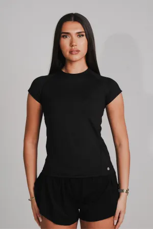 Leader Core Shine Fit Performance Fitted Short Sleeve T-Shirt Black