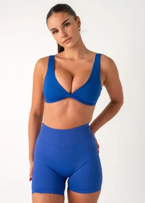 TWIST BALANCE BRA - COBALT synthetic materials Flexible frame