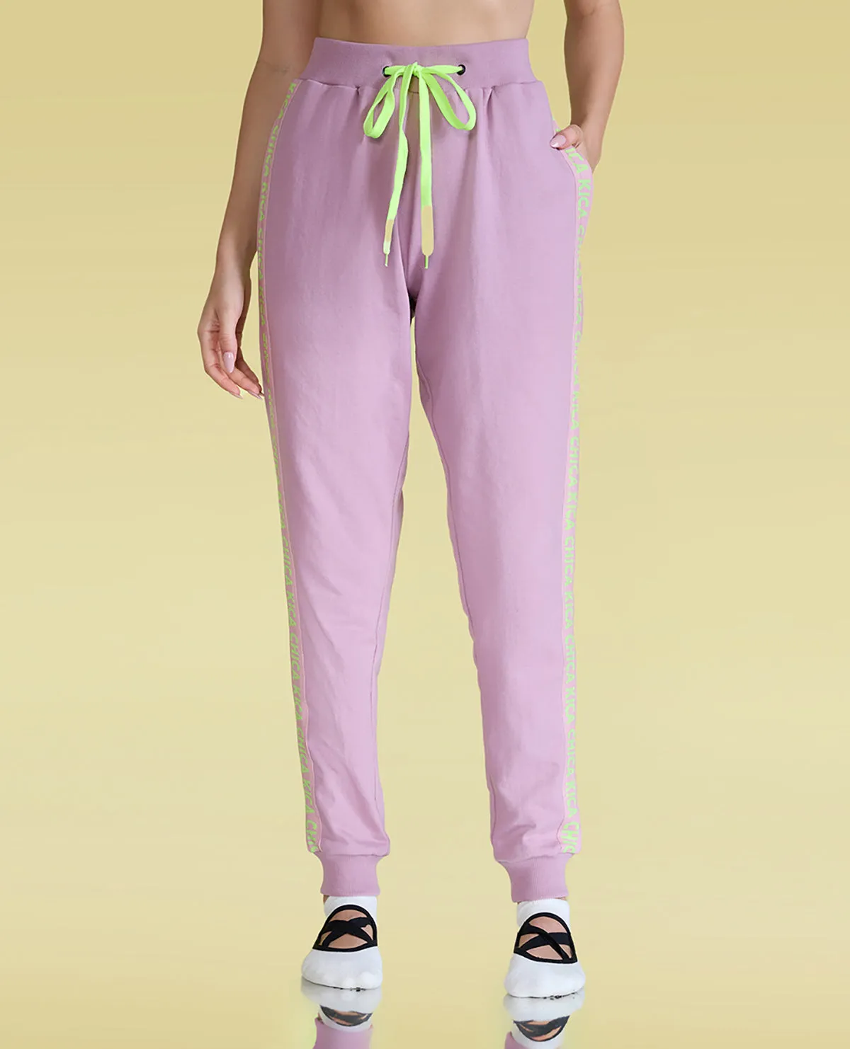 High Waisted Cotton Dance Joggers Sporty Design