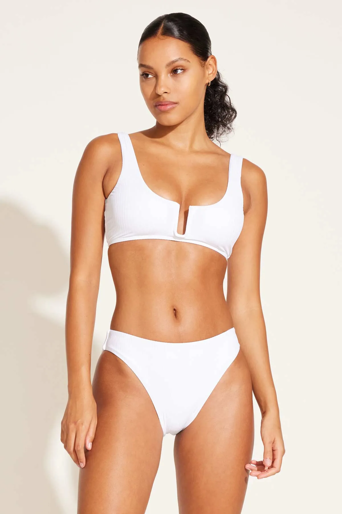 Astrid Bralette - White EcoRib BT Soft Cup Support