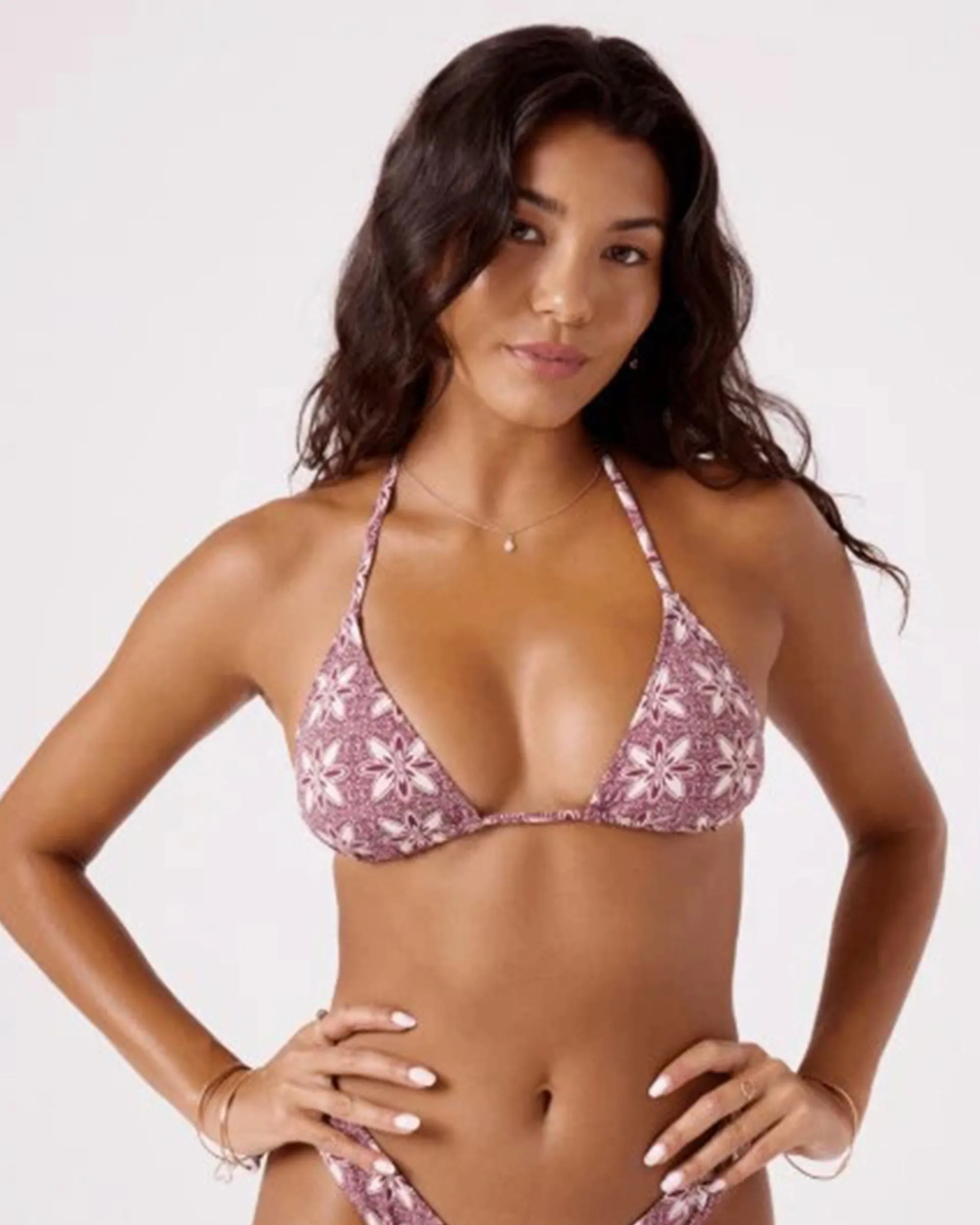Batik Bloom Mini Tiki Triangle Bikini Top - Port Versatile Layering