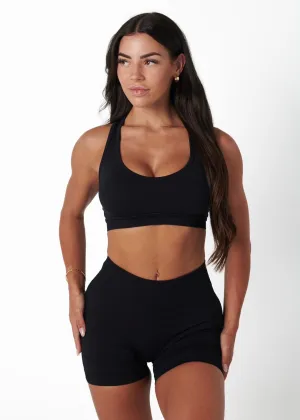 Seamless Material SIGNATURE SPORT BRA - LIQUORICE