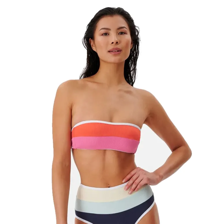 Heat Wave Bandeau Swim Top Moisture Wicking Fabric Non Chafing Edges