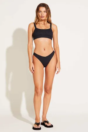 Isla Bottom - Black SuperRib Anti Slip Waistband Quick Pull Adjustment