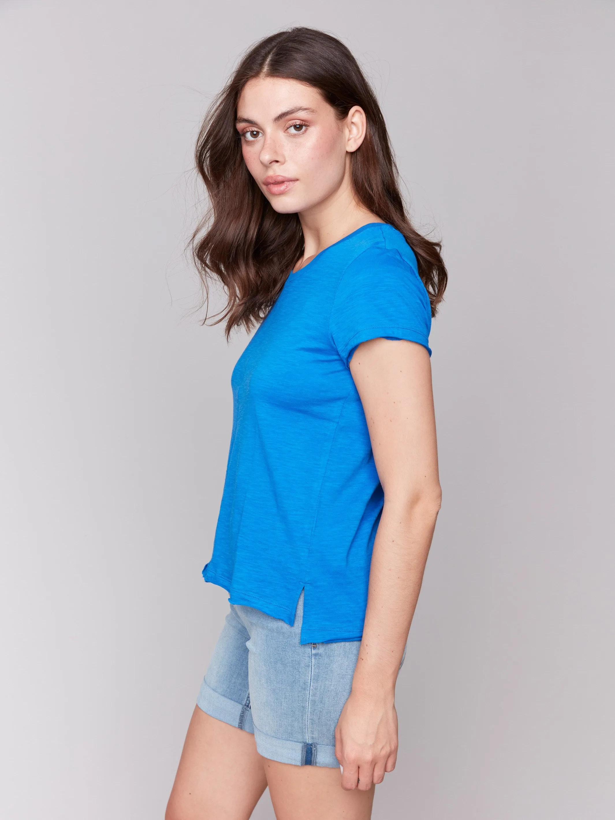 Organic Cotton Slub T-shirt - Coastal Lounge Wear MoistureWicking Fabric