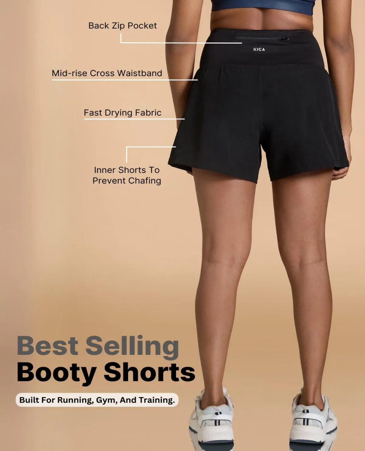Hypoallergenic fabric Cross Mid Waisted Sports Shorts