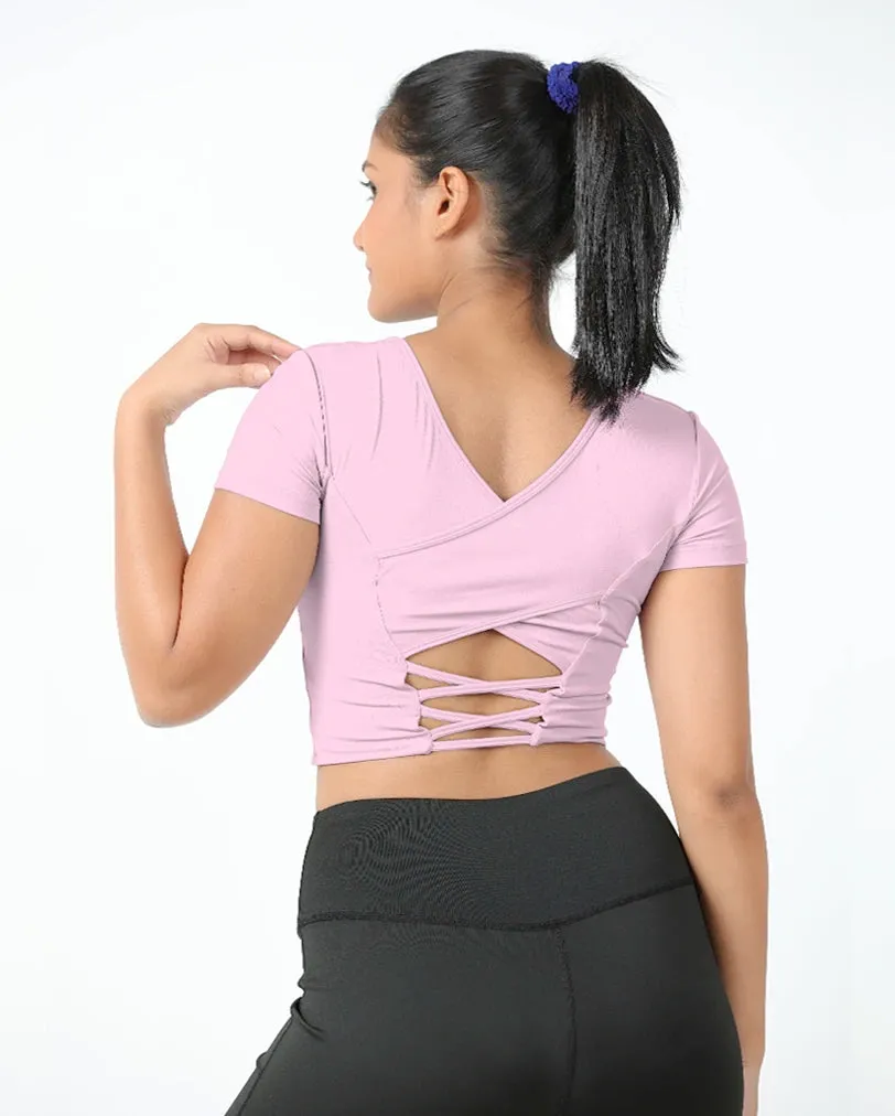 DareGlam Crossover Crop Top - Confidence in Style GarmentDyedTexture