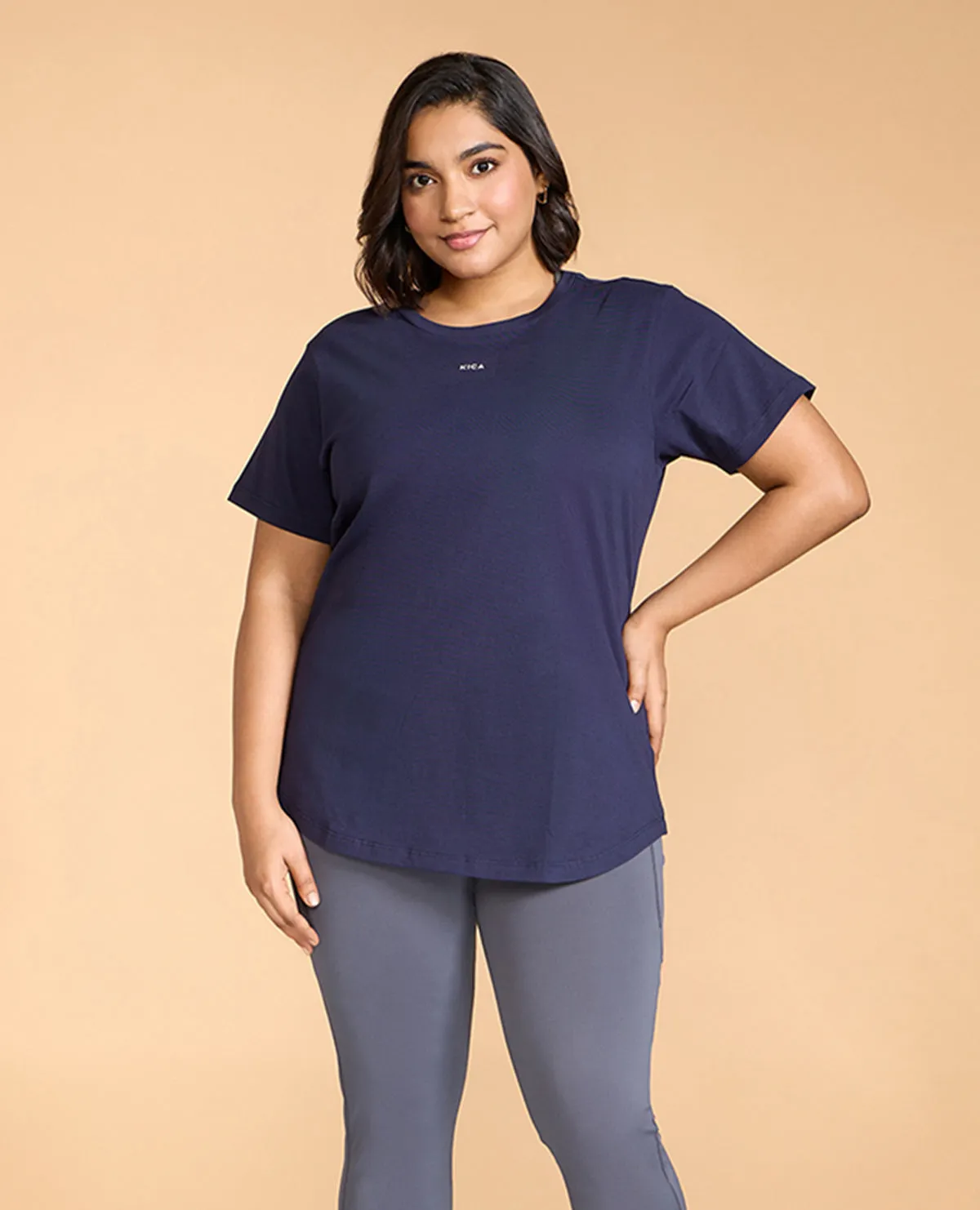 Buttery Soft Fabric Stylish Layer Look Women Solid Cotton Essential Hip Covering Top