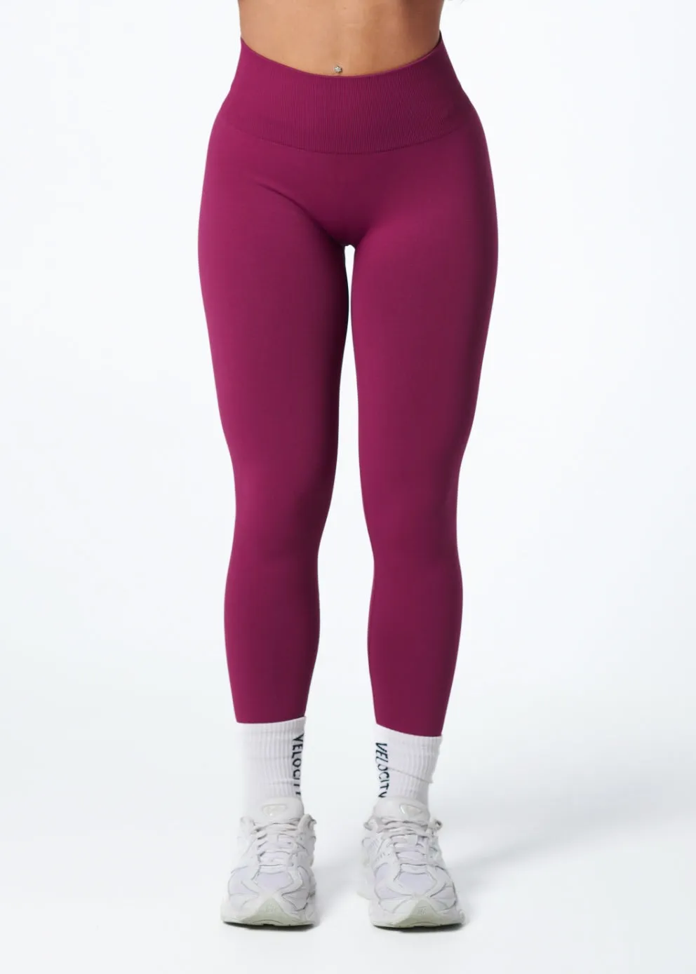 SIGNATURE SCRUNCH LEGGINGS HIGH RISE - BERRY Quick stretch