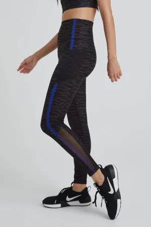 Neutral Color Wear It To Heart Nala Legging - Zebra w/Cobalt Blue