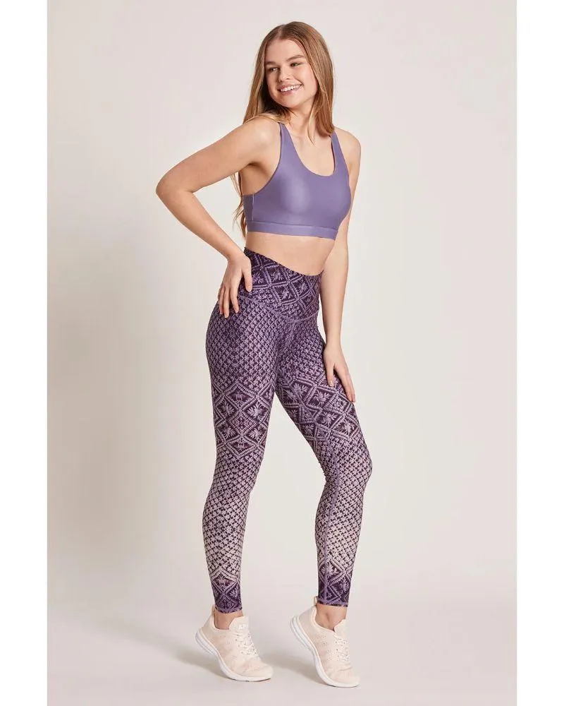 Niyama Sol Macrame' Amethyst High Waist Legging sleek contour
