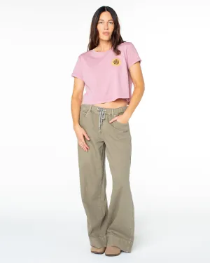 Relax Comfort Style Slow Dive Cropped S/S T-Shirt - Lilas Slow Dive