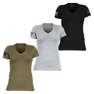 Chilly Day Wear Simple and Relaxed Basic T-Shirt Women's V-Necks 3-Pack