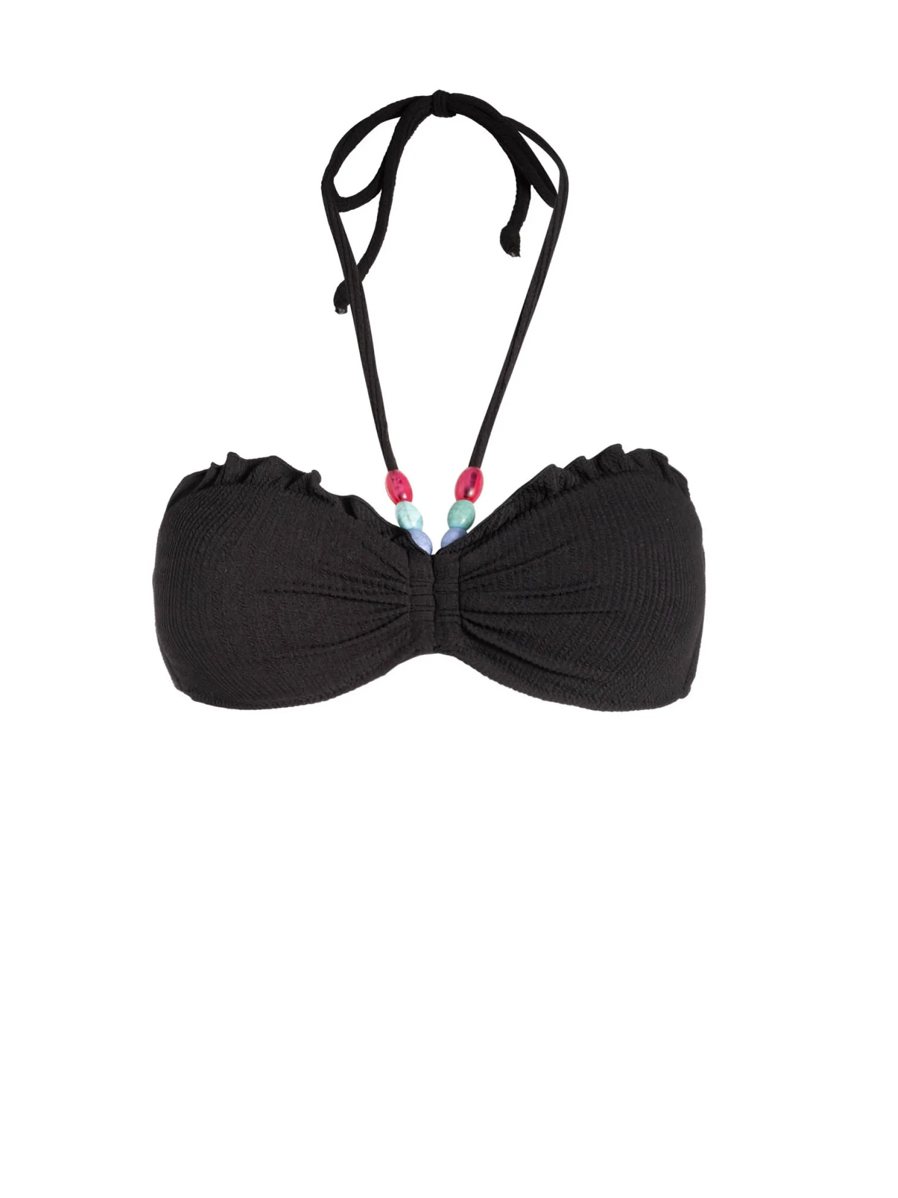 Alexis Top In Black Texture Convertible Strap System Anti Slip Waistband